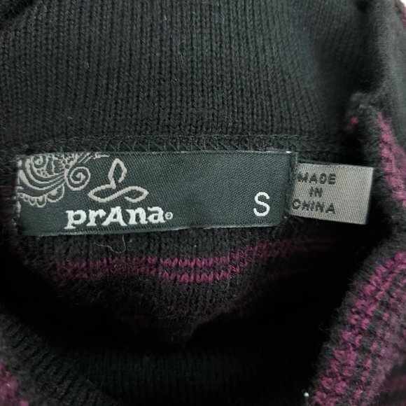 Prana Kelland Wool-Blend Long Sleeve Knit Sweater Dress S Burgundy (Black/Red) - Picture 4 of 16